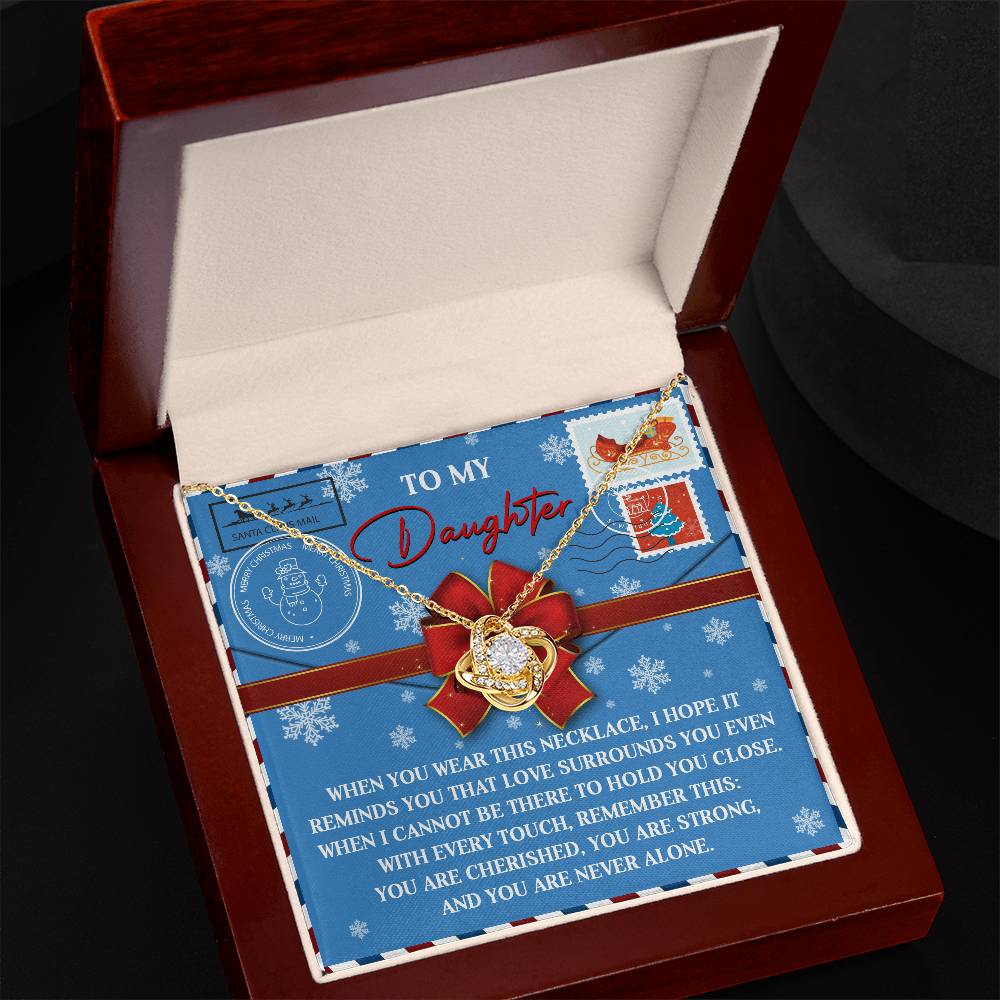 To My Daughter Love Knot Necklace – A Christmas Gift of Love, Comfort, and Cherishment