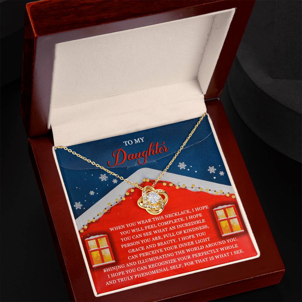 To My Daughter Love Knot Necklace – A Christmas Gift of Love, Beauty, and Confidence