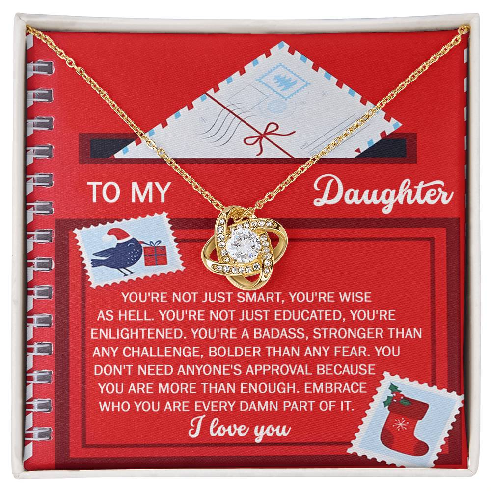 To My Daughter Love Knot Necklace – A Bold Christmas Gift of Strength and Confidence