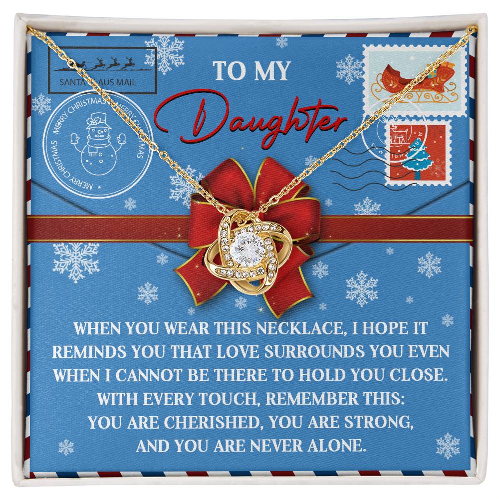 To My Daughter Love Knot Necklace – A Christmas Gift of Love, Comfort, and Cherishment