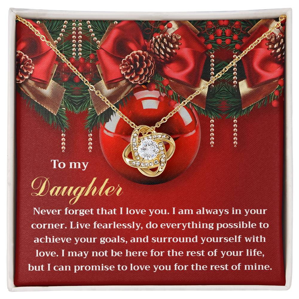 To My Daughter Love Knot Necklace – Christmas Gift of Love, Encouragement, and Inspiration