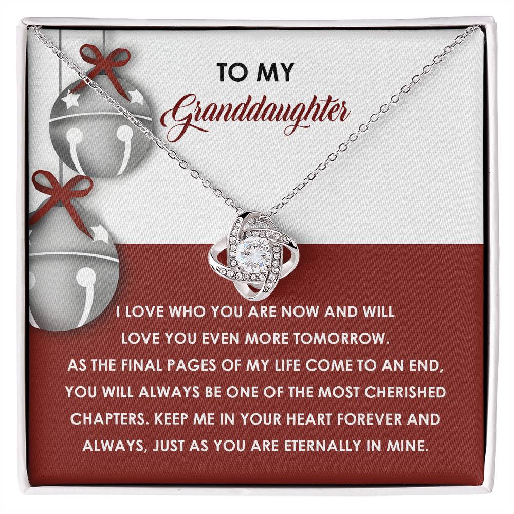 To My Granddaughter - Love Knot Necklace with Heartfelt Message Card