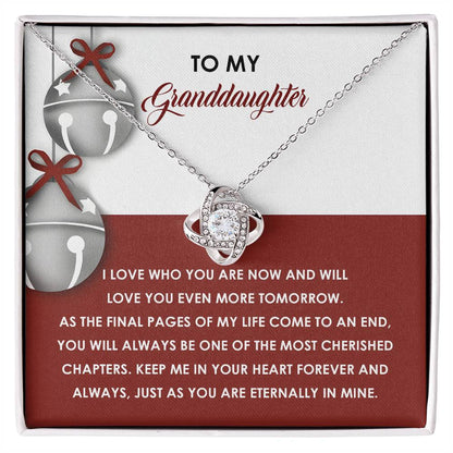 To My Granddaughter - Love Knot Necklace with Heartfelt Message Card