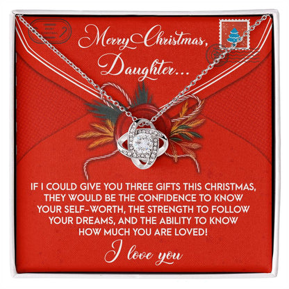 To My Daughter Love Knot Necklace – A Christmas Gift of Confidence, Strength, and Love