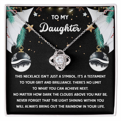 To My Daughter Love Knot Necklace – A Symbol of Strength, Light, and Brilliance