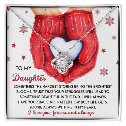 To My Daughter Love Knot Necklace – Christmas Gift of Love, Strength, and Support