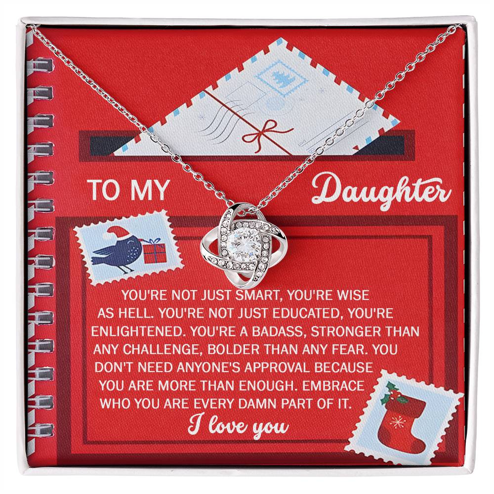 To My Daughter Love Knot Necklace – A Bold Christmas Gift of Strength and Confidence