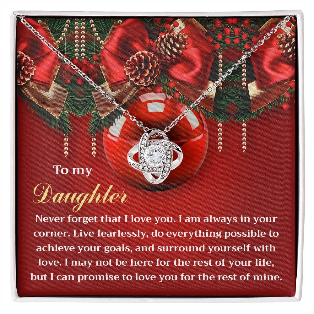 To My Daughter Love Knot Necklace – Christmas Gift of Love, Encouragement, and Inspiration
