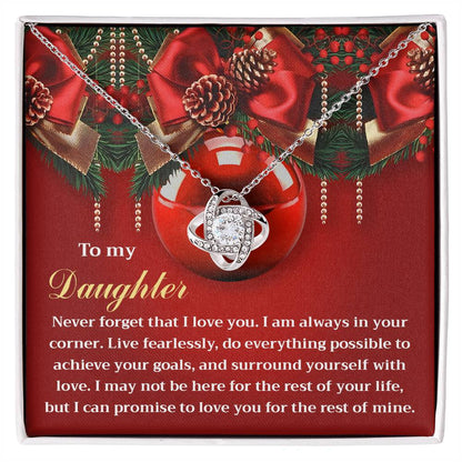 To My Daughter Love Knot Necklace – Christmas Gift of Love, Encouragement, and Inspiration