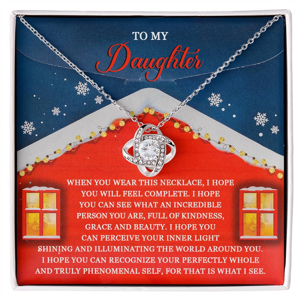 To My Daughter Love Knot Necklace – A Christmas Gift of Love, Beauty, and Confidence