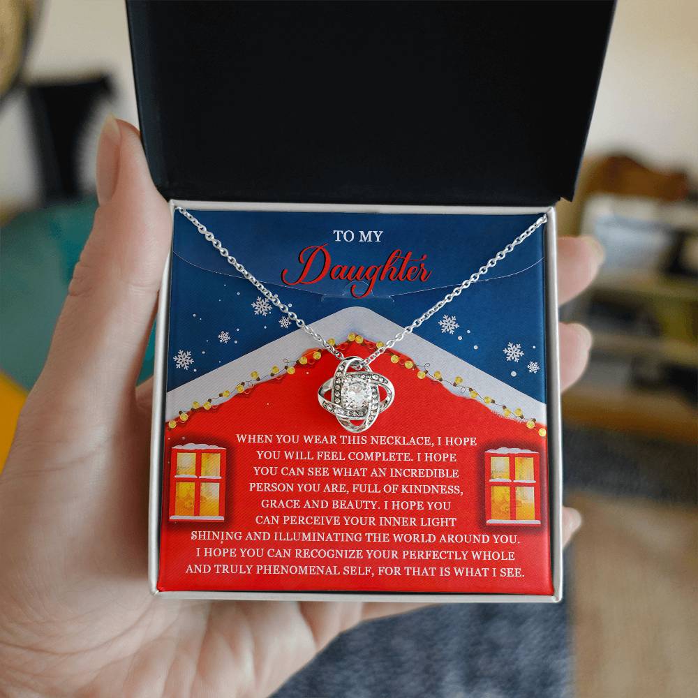 To My Daughter Love Knot Necklace – A Christmas Gift of Love, Beauty, and Confidence