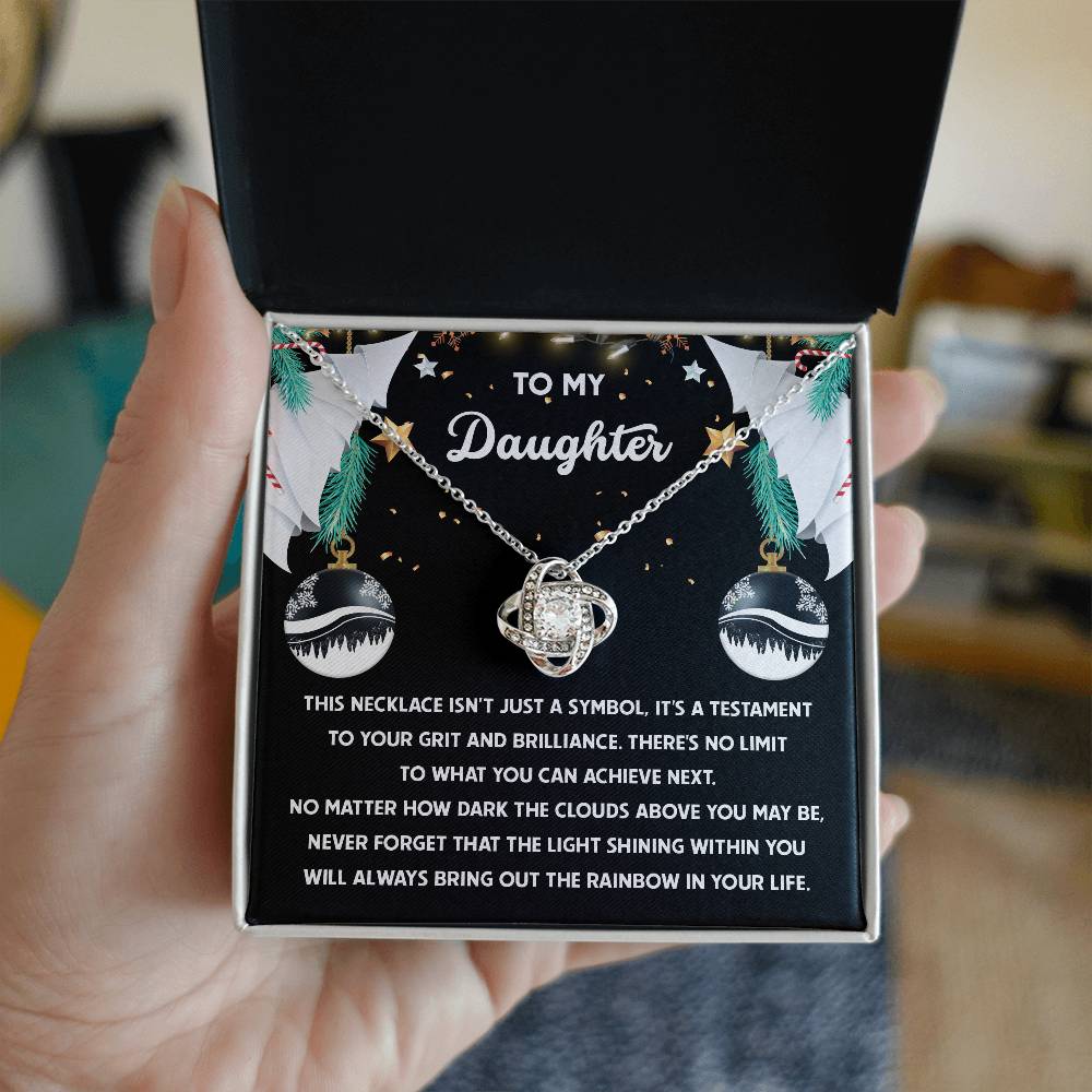 To My Daughter Love Knot Necklace – A Symbol of Strength, Light, and Brilliance