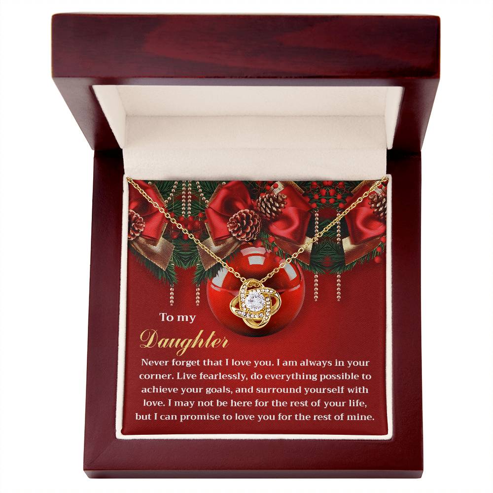 To My Daughter Love Knot Necklace – Christmas Gift of Love, Encouragement, and Inspiration
