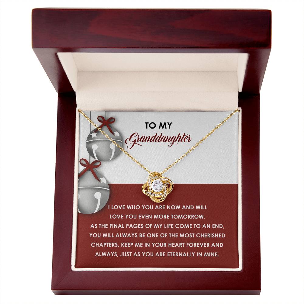 To My Granddaughter - Love Knot Necklace with Heartfelt Message Card