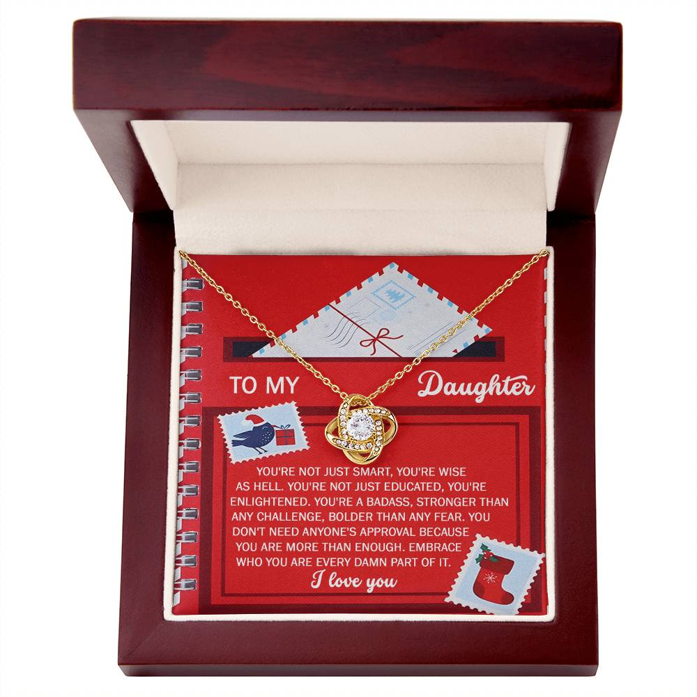To My Daughter Love Knot Necklace – A Bold Christmas Gift of Strength and Confidence