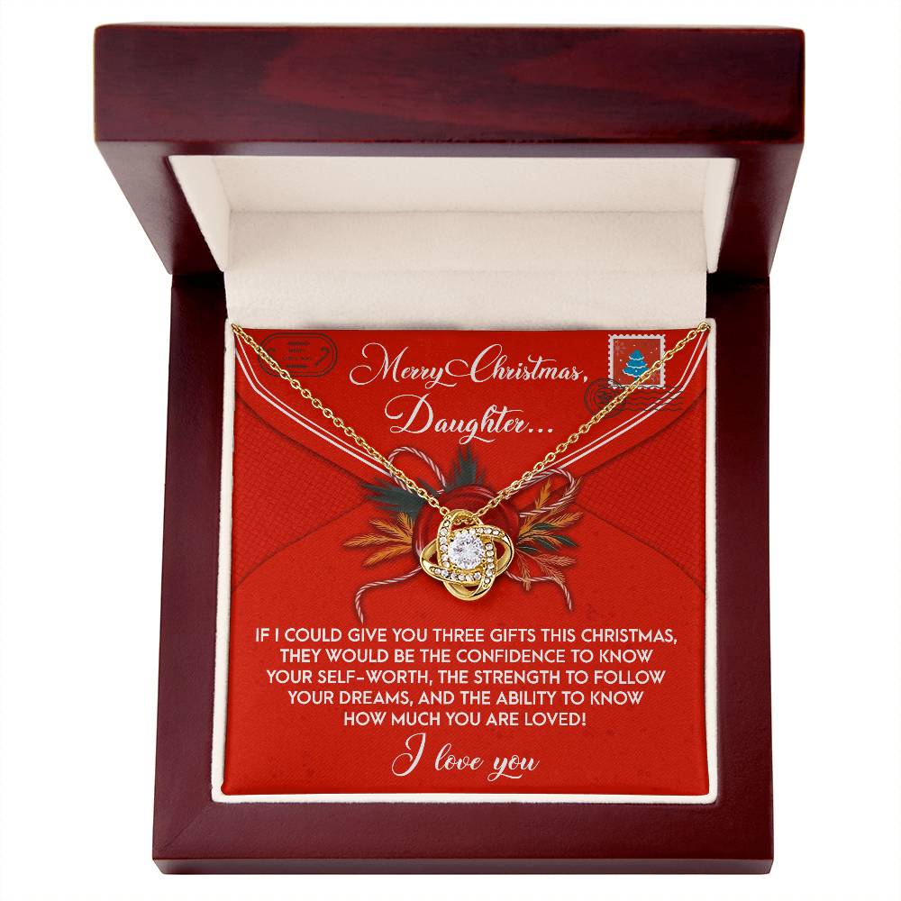 To My Daughter Love Knot Necklace – A Christmas Gift of Confidence, Strength, and Love