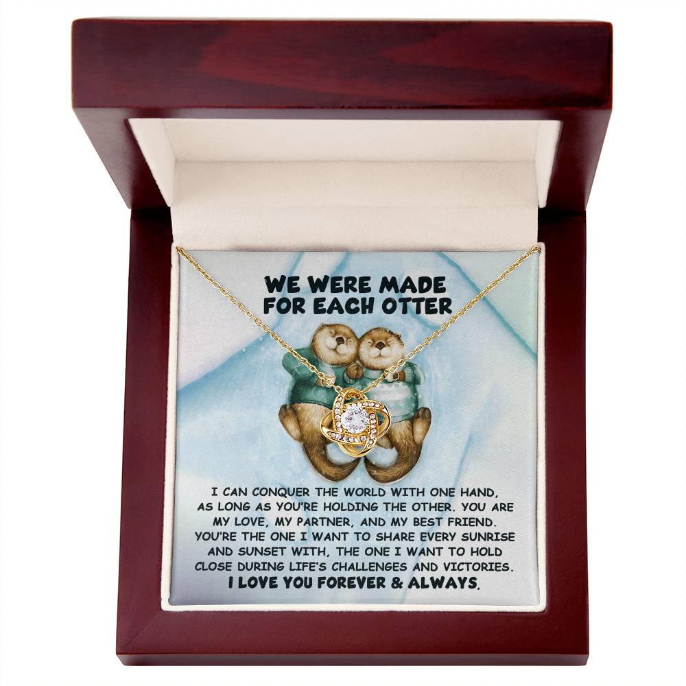 We Were Made for Each Otter Love Knot Necklace – A Playful and Heartwarming Gift of Love