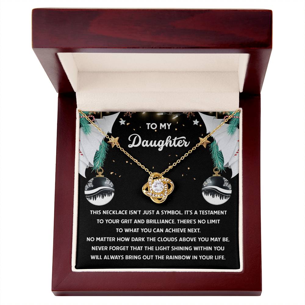 To My Daughter Love Knot Necklace – A Symbol of Strength, Light, and Brilliance