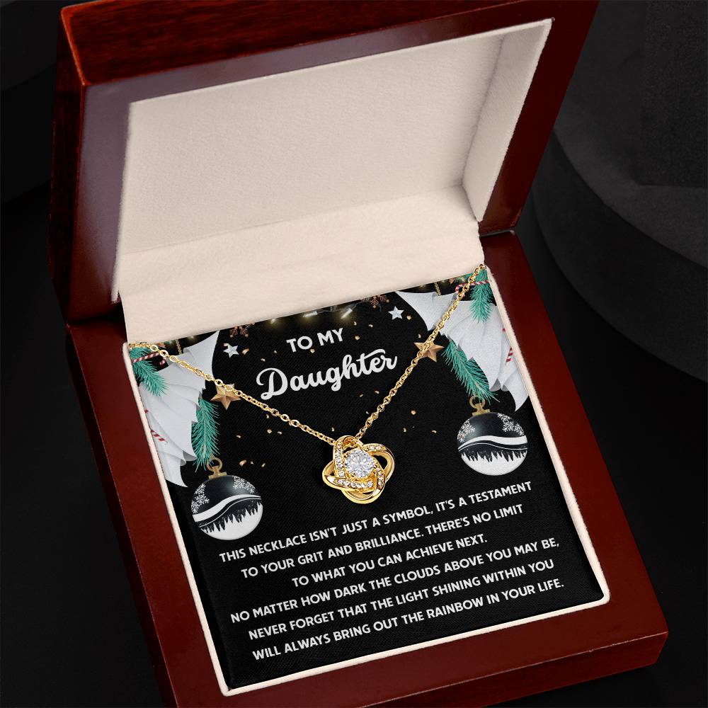 To My Daughter Love Knot Necklace – A Symbol of Strength, Light, and Brilliance