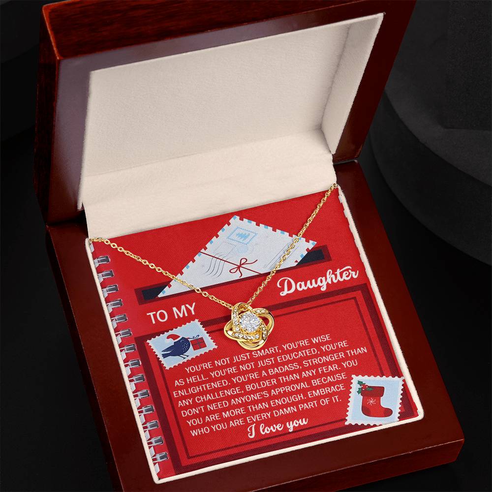 To My Daughter Love Knot Necklace – A Bold Christmas Gift of Strength and Confidence