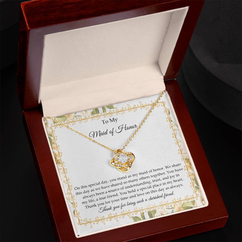 To My Maid of Honor - Love Knot Necklace