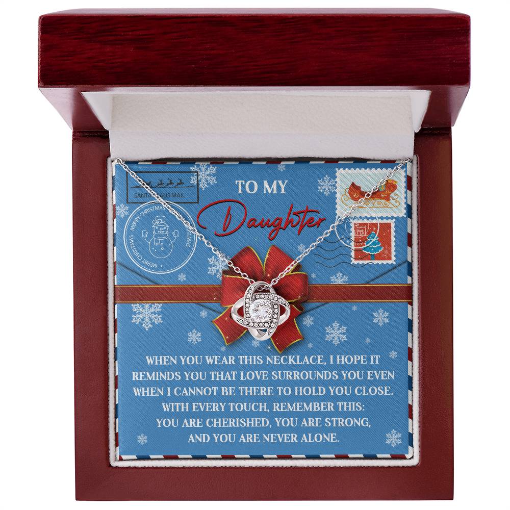 To My Daughter Love Knot Necklace – A Christmas Gift of Love, Comfort, and Cherishment