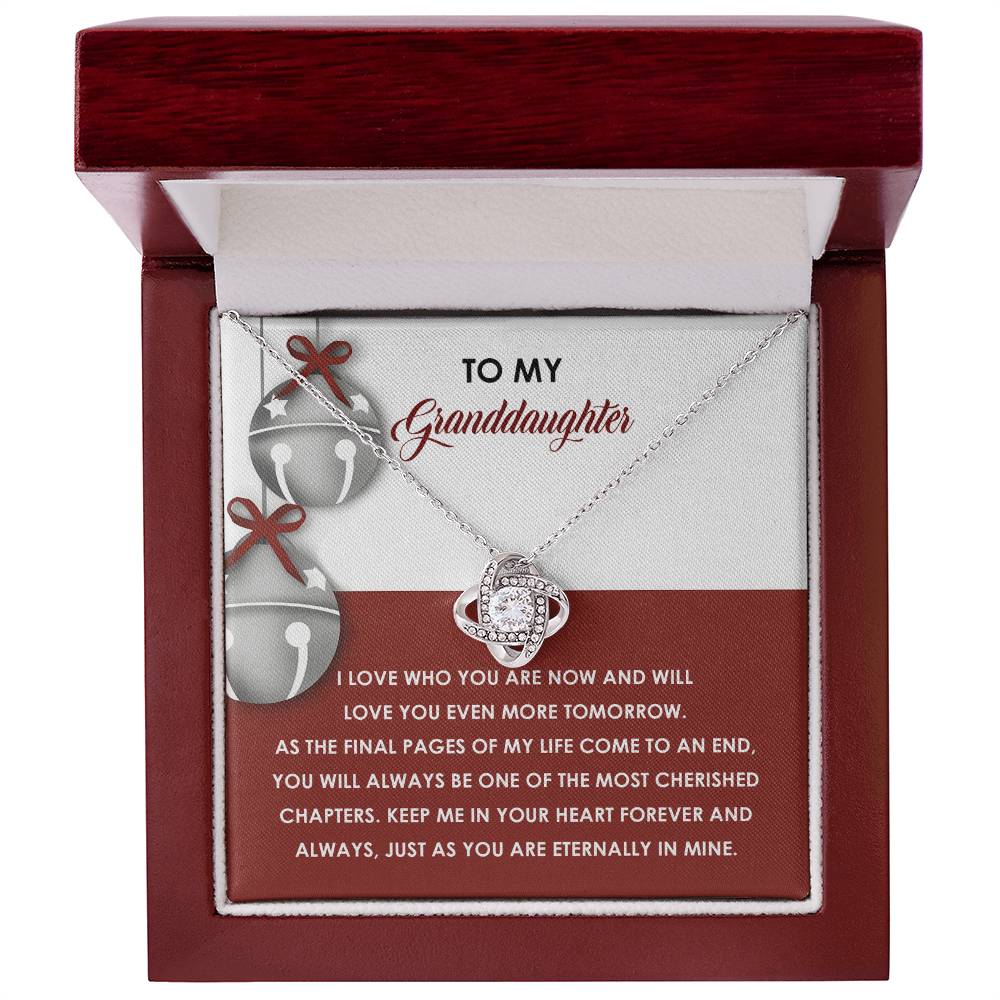To My Granddaughter - Love Knot Necklace with Heartfelt Message Card
