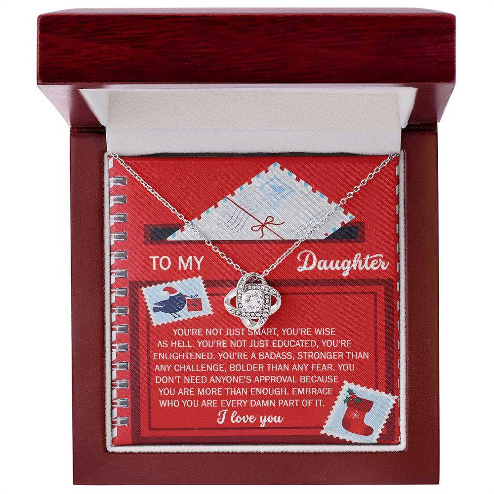 To My Daughter Love Knot Necklace – A Bold Christmas Gift of Strength and Confidence