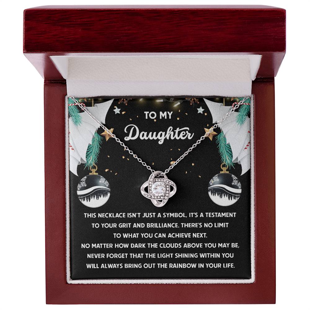 To My Daughter Love Knot Necklace – A Symbol of Strength, Light, and Brilliance