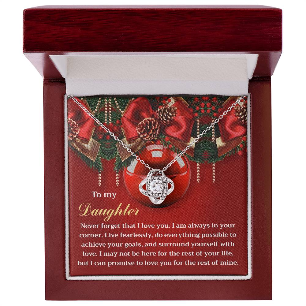 To My Daughter Love Knot Necklace – Christmas Gift of Love, Encouragement, and Inspiration