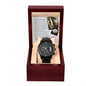 To the One Who Walks Beside Me – Black Chronograph Watch