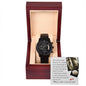 To the One Who Walks Beside Me – Black Chronograph Watch