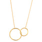 Grandma Necklace 14K Gold Plated Two Circle Interlocking Pendant Necklace
