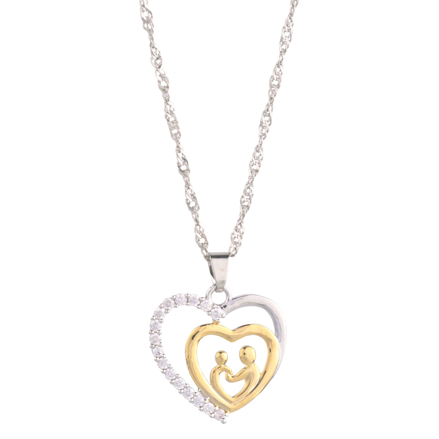 Grandma and Grandchild Heart Pendant Necklace