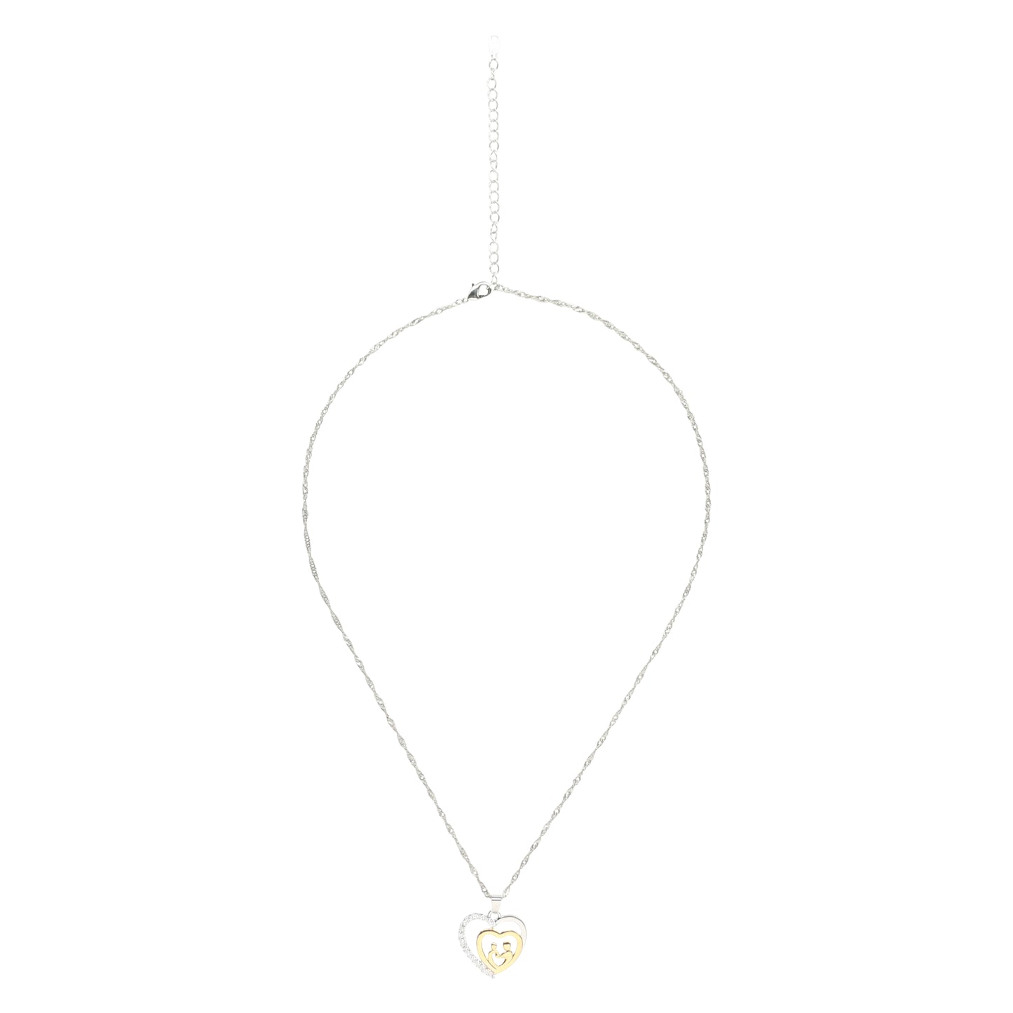 Grandma and Grandchild Heart Pendant Necklace