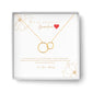 Grandma Necklace 14K Gold Plated Two Circle Interlocking Pendant Necklace