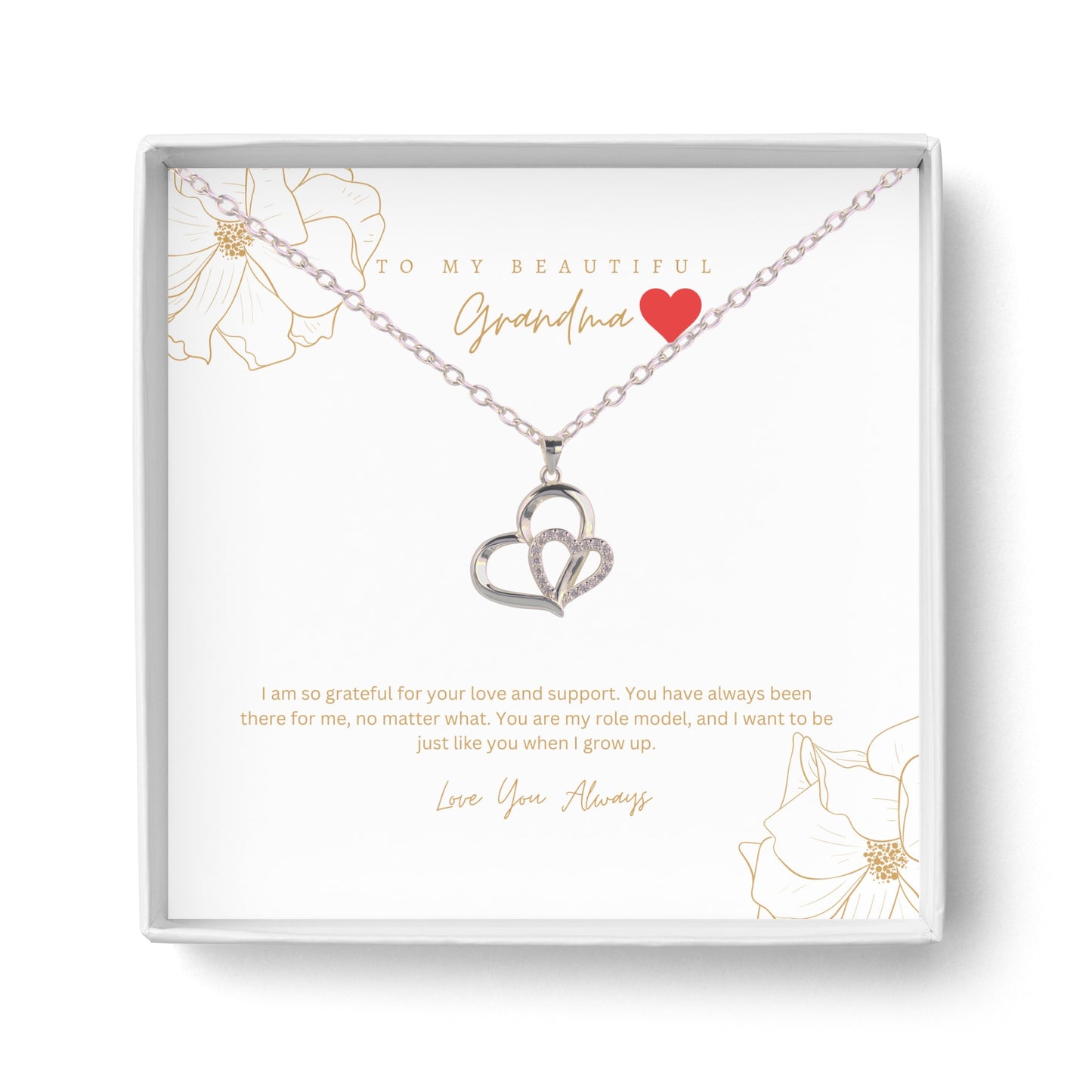 Grandma Eternity Love Heart Pave Necklace