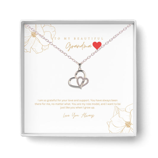 Grandma Eternity Love Heart Pave Necklace